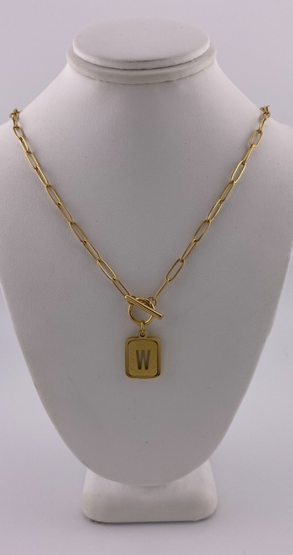 Initial W Necklace